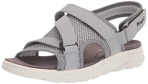 Propét Women's TravelActiv Sport Sandal,Silver,7 Wide