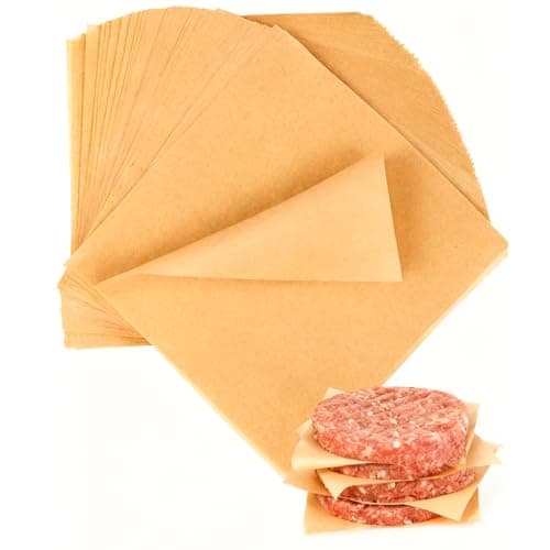 Yuyouqu 100 PCS Hamburger Patty Paper 6''x6'' Non-Stick Parchment Paper Squares Sheets Wax Paper Squares for Patty Seperate, Burger Press, Cookies, Microwave, Oven, Freezer