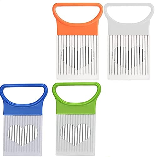 Beetoo Onion Slicer, 4PCS Stainless Steel Prongs Kitchen Slicer, Onion Holder for Slicing, Kitchen Cutting Tool Slicer for Kitchen