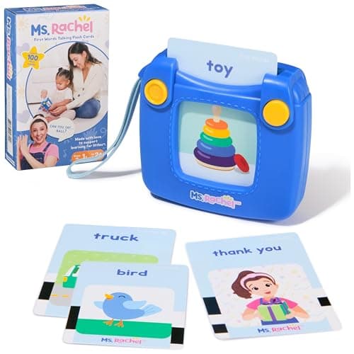 Ms. Rachel Official First Words Talking Flash Cards with Electronic Reader, 100 Words, Educational Toys & Toddler Toys for Girls & Boys Ages 1-2+