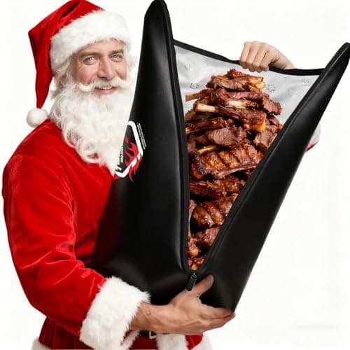 FamFrieuly BBQ Blanket for Resting Meat, Reusable Insulated Smoker Bag Meat Resting Blanket - 3-Layered Barbeque Rest Bag with Wide Mouth for for Brisket, Pork, Turkey, Grilling - 21in (Black - 21in)