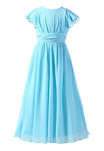 Happy Rose Junior Bridesmaid Dresses, Chiffon Flower Girl Dress for Wedding