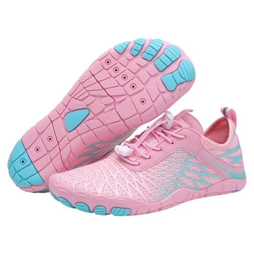 StoneLiquid Hike Barefoot Shoes for Women Men Waterproof Trail Running Healthy & Non-Slip Barefoot Footwear (Pink, Adult, Women, 7, Numeric, US Footwear Size System, Medium)