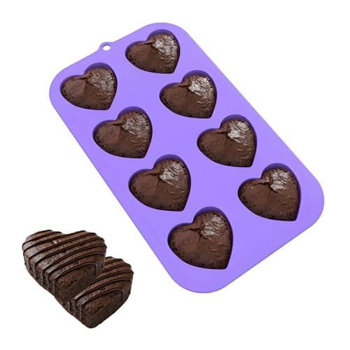 Bakerpan Heart Molds Silicone, Heart Shaped Cake Pans - Valentines Heart Molds for Baking