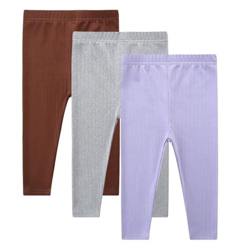 CIZENOFURS Baby Girl Pants Soft Ribbed Toddler Leggings Infant Girls Pull-on Bottom Clothes 9-12 Month