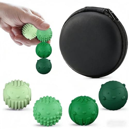 goazzzl Magnetic Balls Fidget Toy - 4 Pack Silent Sensory Stress Balls for Adults, Silicone Magnetic Desk Toy for Anxiety Relief, ADHD, Focus & Calming at Work or School Green