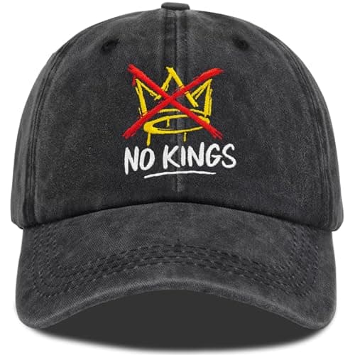 No Kings Hat, No Kings in America Political Hat Men Women, Adjustable Washed Cotton Baseball Caps