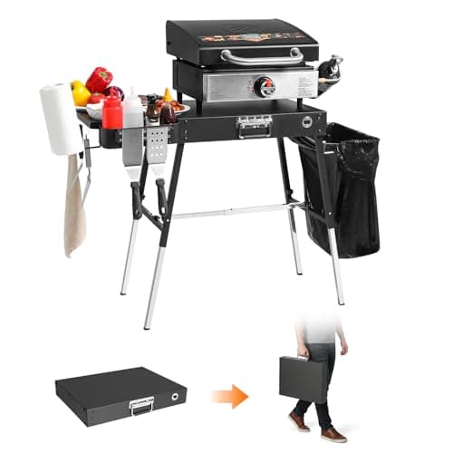 Outdoor Folding Grill Table, Adjustable Blackstone Griddle Stand