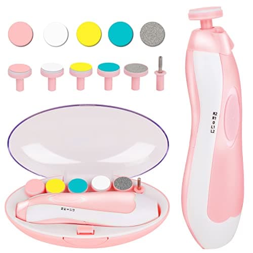 Baby Nail Trimmer Electric,Tinabless 6 in 1 Baby Nail File,Nail File Baby Grooming Kit Manicure Set for Toddler or Adults(Pink)