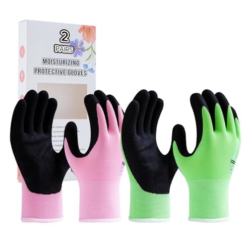 HandLove Gardening Gloves Women Weeding Planting,2 Pairs,Large, Pink&Green