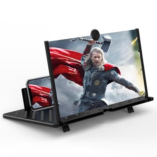 20" Screen Magnifier for Smartphone,3D HD Screen Enlarger for Movies, Videos, and Gaming,Adjustable Angle Design Amplifier Desktop Magnifying for Seniors Reading,Gifts for Mom Dad(Black, 20 Inch)