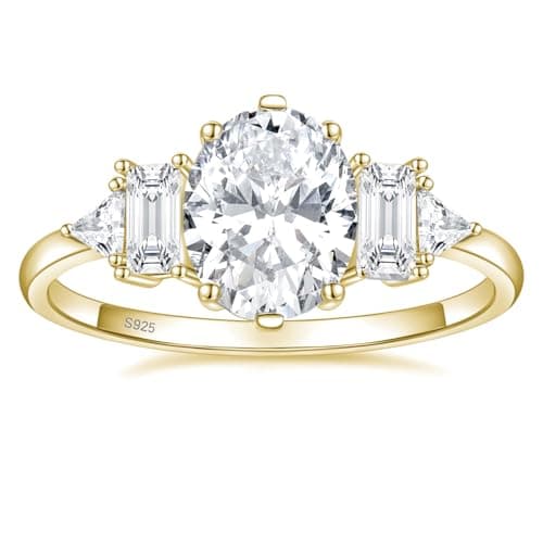 EAMTI 925 Sterling Silver Engagement Rings for Women Oval Cut Size 10