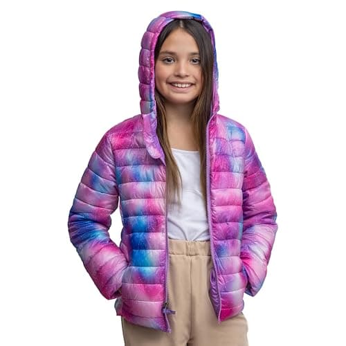 Lands' End Kids Full Zip Lightweight Thermoplume Hooded Jacket, African Violet, Small