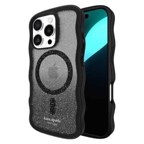 kate spade new york iPhone 16 Pro Case - Compatible with MagSafe - Designer Phone Case - Wavy Nightfall