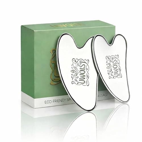 Gua Sha Facial Tools - 2pcs Stainless Steel Gua sha Tool for Face, Face Sculpting Tool, Jawline Shaper, Lymphatic Contour face Brush, Body Gua Sha Tools, Lymphatic Drainage Massager, Facial Skin Care