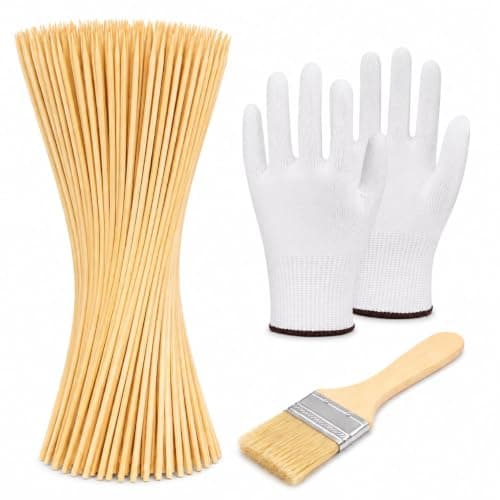 12 Inch Bamboo Skewers 80PCS, 4mm Thick Wooden Kabob Skewers for Grilling