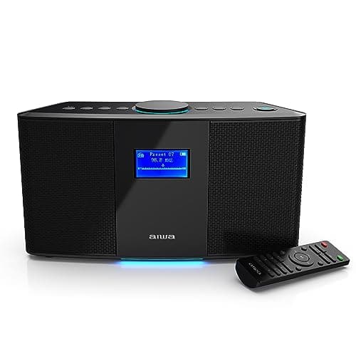Aiwa Exos 5 Wireless Speaker - Unleash Powerful Sound and Versatile Connectivity On-The-Go Experience Bluetooth Freedom, FM Radio, Clock, 20W RMS, LCD Display, and Alarm Clock Functionality