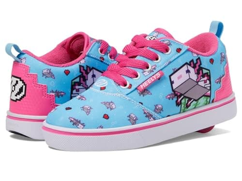 Heelys Mens Pro 20 Minecraft (Little Kid/Big Kid/Adult) Wheeled Shoe, Aqua/Pink/Black, 5 Little Kid US