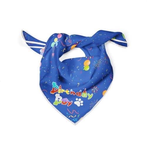 PAPIAMEN Birthday Dog Bandanas Boy,Blue Reflective Dogs Scarfs for Birthday Party Decorations Supplies for Dogs Pet Accessories,Cat Dogs Triangle Pet Scarves for Medium Dogs Outfit,M