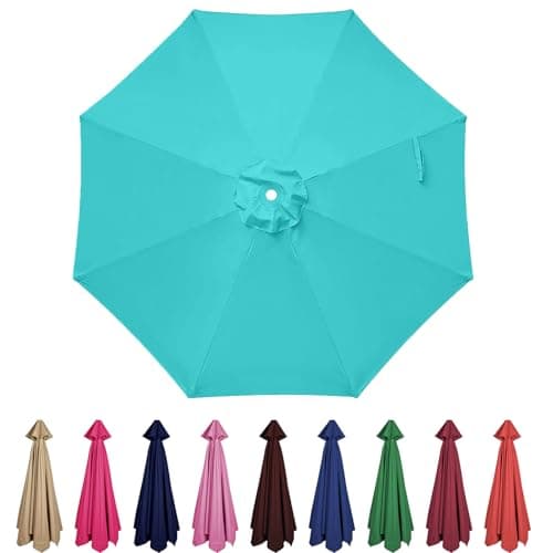 Chankee Patio Umbrella 9 ft Replacement Canopy for 8 Ribs-Sky Blue