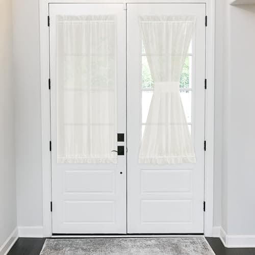 NICETOWN 2 Panels Side Door Curtains for Small Window, Light Beige