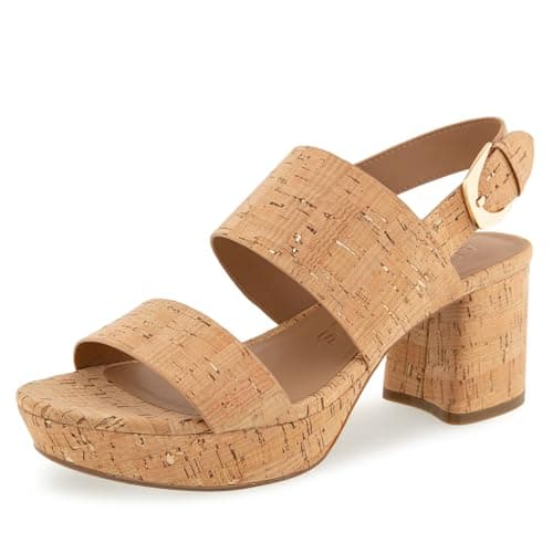 Aerosoles Women's CAMILIA Heeled Sandal, CORK/GOLD FLECK, 5.5M