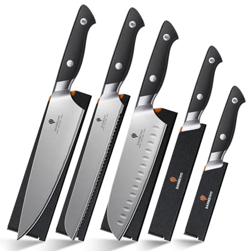 SANMEIHO 10 PCS Japanese Kitchen Knife Set, Dishwasher Safe