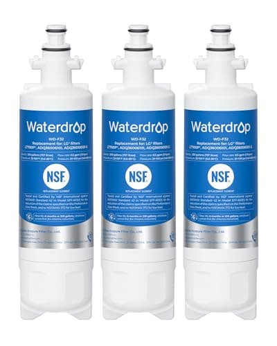 Waterdrop ADQ36006101 Replacement for LG® LT700P® Refrigerator Water Filter, Kenmore® 9690, 469690, ADQ36006102, LFXS30766S, LFXS24623S, FML-3, RFC1200A, RWF1200A, WSL-3, 3 Filters