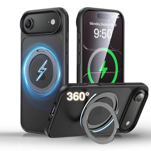 SMARTDEVIL Magnetic Stand for iPhone Air Case,[Built-in Invisible Kickstand][Compatible with MagSafe] [Military Grade Shockproof] 360° Magnetic Stand Phone Case, Black