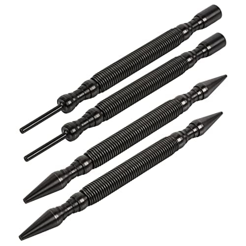 ARES 10046-4-Piece Dual Head Nail Setter & Hinge Pin Remover Punch Set - Nail Setters Feature 1/32-Inch (#1) and 1/16-Inch (#2) Dual Head Design - 5000 PSI Striking Force