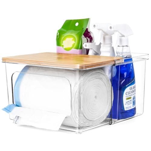 iCASA 2 in 1 Trash Bag Holder Garbage Bags Dispenser Under Sink Organizer
