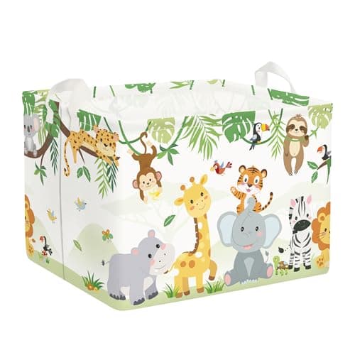 Clasty Animal Kid Storage Basket Foldable Laundry Hamper, 36L Tiger