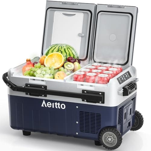 Aeitto 12V Car Refrigerator 32QT(30L) Dual Zone Car Fridge Freezer Cooler