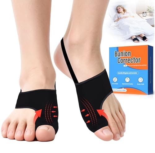2PCS Bunion Corrector for Women & Men - Toe Alignment Corrector with Splint & Pads for Hallux Valgus Pain Relief, Toe Separator for Day/Night, Upgrade Anti Slip Gel Strap for Big Toe Straightener