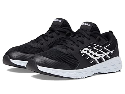 Saucony Wind 2.0 Running Shoe, Black/White, 10.5 US Unisex Big Kid