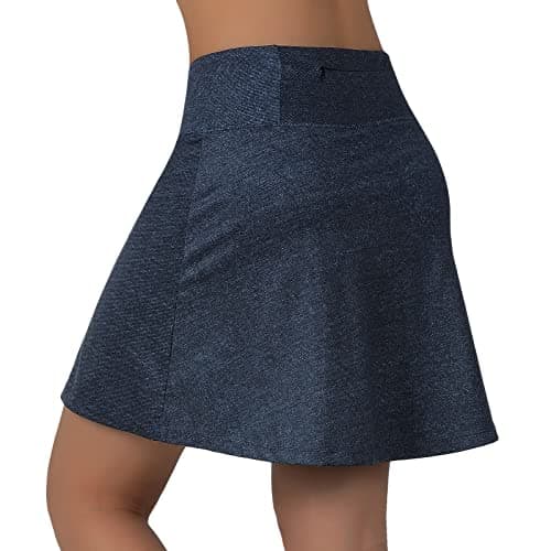 beroy Running Skirts Tennis Golf Skorts for Women - Women Workout Pickleball Skirts with Pockets, Dark Denim Blue XL