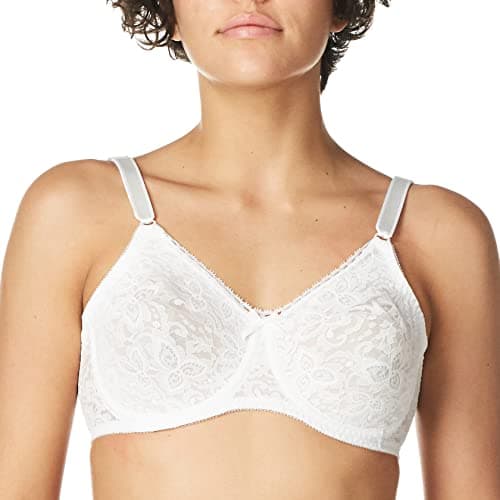 Bali Women's Lace and Smooth Underwire Bra, White, 36C