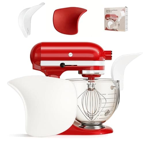 Flour Funnel for Kitchen Aid Mixer, 2026 Upgraded Universal Designed for Most Stand Mixer, Anti-Splash Attachment, Easy Pour No-Mess Accessory, Silicone Durable Dishwasher-Safe Baking Tool - White