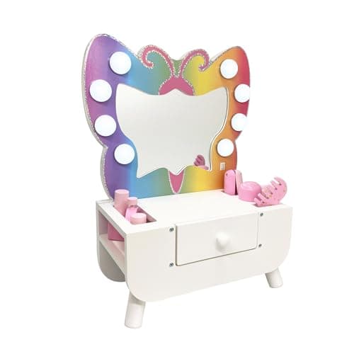 Teamson Kids - Butterfly Tabletop Vanity with Light