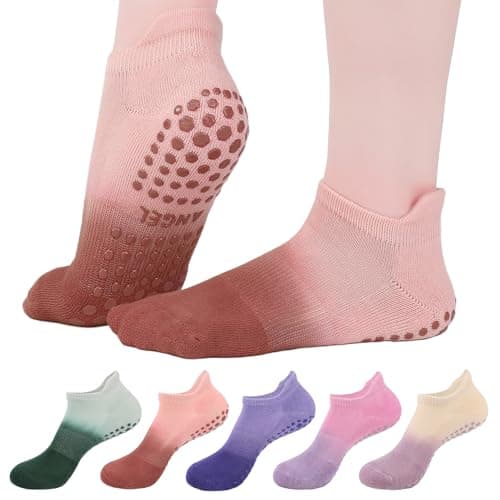 soxitoevy 5 Pairs Womens Pilates Yoga Socks with Grips Low Cut Ankle Socks