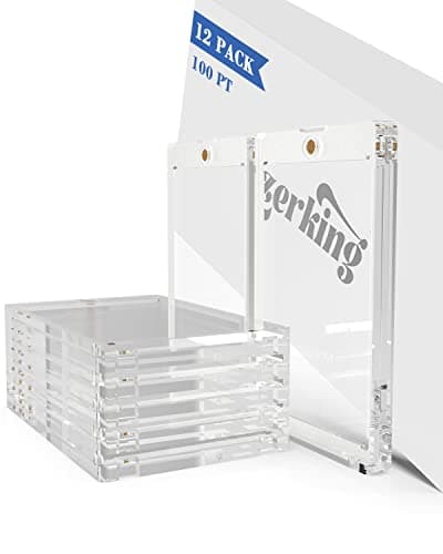 Lzerking Magnetic Card Holders - 12 Pack, One Touch Holder for Trading, Baseball, Sports Cards