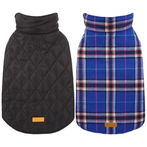 Kuoser Warm Dog Coat, Waterproof Dog Coats for X-Small Dogs, Navy XS