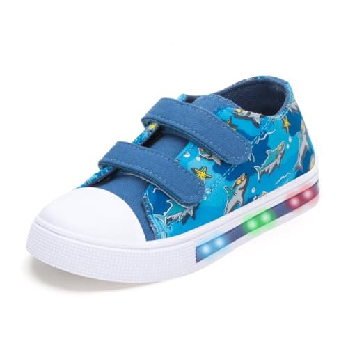 Boys Light Up Shoes Toddler Sneakers, Shark, Toddler Size 10