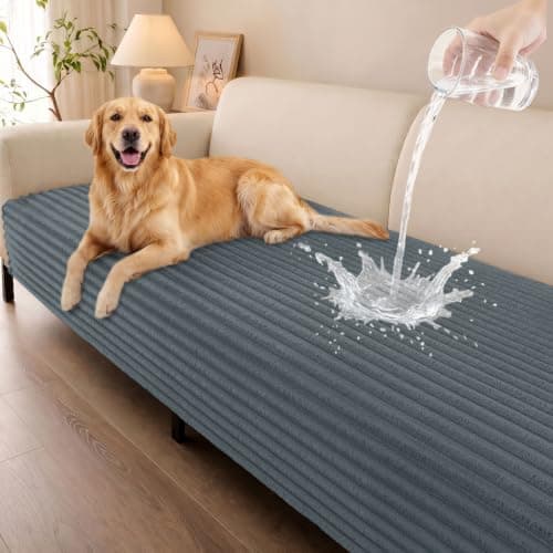 Smiry Waterproof Couch Cover for Dogs, Washable Non Slip Plush Protector