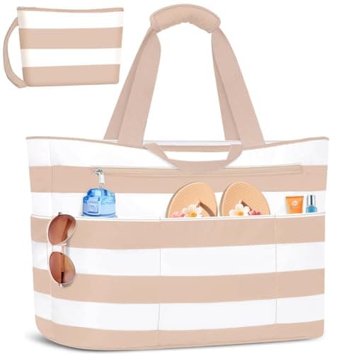 BKNOOU Extra Large Beach Bags, Waterproof Beach Tote Bag for Women