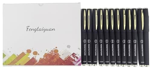 Fengtaiyuan P18x12, Gel Ink Roller Ball Pens, Black Ink, Extra Fine 0.5mm, Writting Pens, Smooth, 12 Count (Black P18x12)