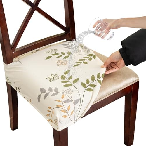 CRFATOP Waterproof Dining Chair Seat Cover Set of 4 Stretch Slipcover,S,01
