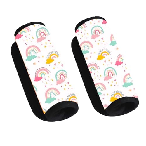Houshengzi Kid's Seat Belt Cover Pad,Soft Shoulder Seatbelt Covers for Kid,Cute Toddler Seat Cushion (Rainbow)