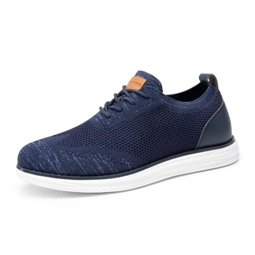 Bruno Marc Men's KnitFlex Breeze Mesh Sneakers Oxfords Lace-Up Lightweight Casual Walking Shoes,Size 6.5,Dark/Blue,GRAND-02