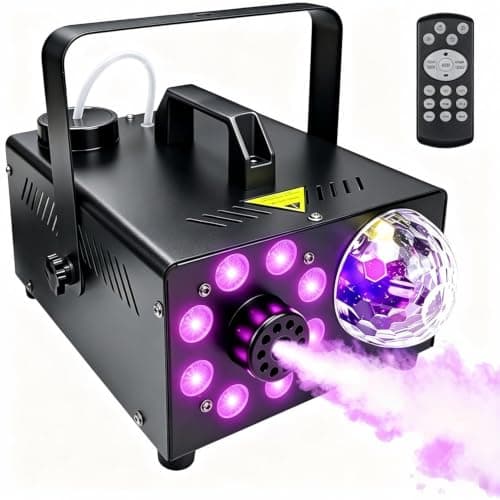 Fog Machine with Remote, Indoor/Outdoor Smoke Machine for Halloween & Parties, 600W 2000CFM, 13 Color LED Lights & Timer for DJ Stage, Wedding, Photography